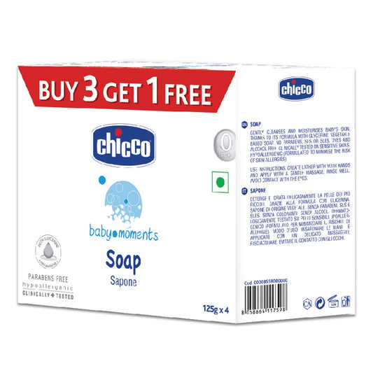 CHICCO BABY SOAP 3+1 FREE 4X125GM